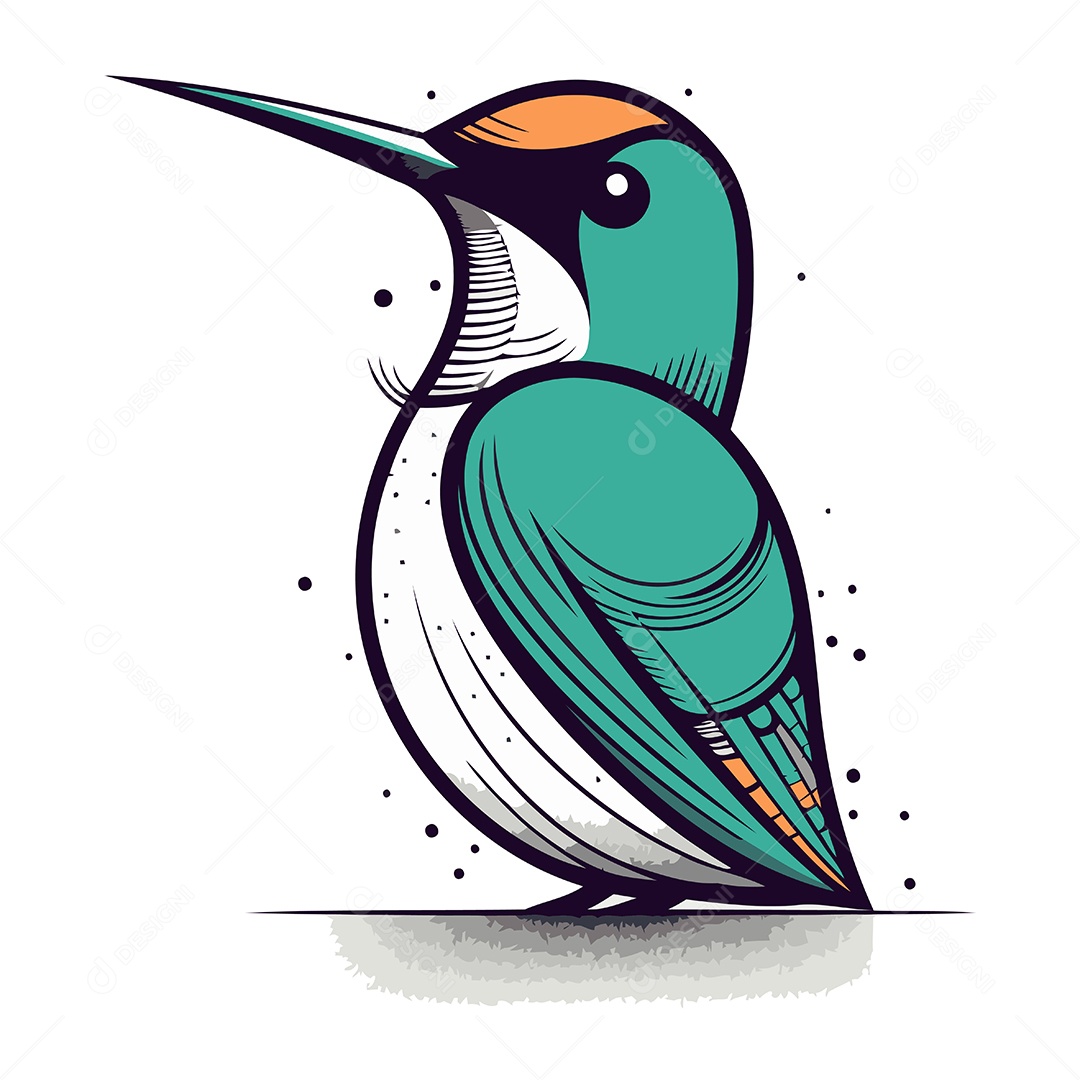 Beija Flor de Desenho Animado Ilustração Vetor EPS