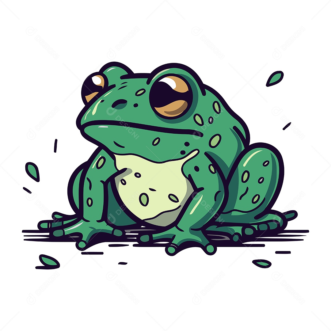 Sapo de Desenho Animado Ilustração Vetor EPS