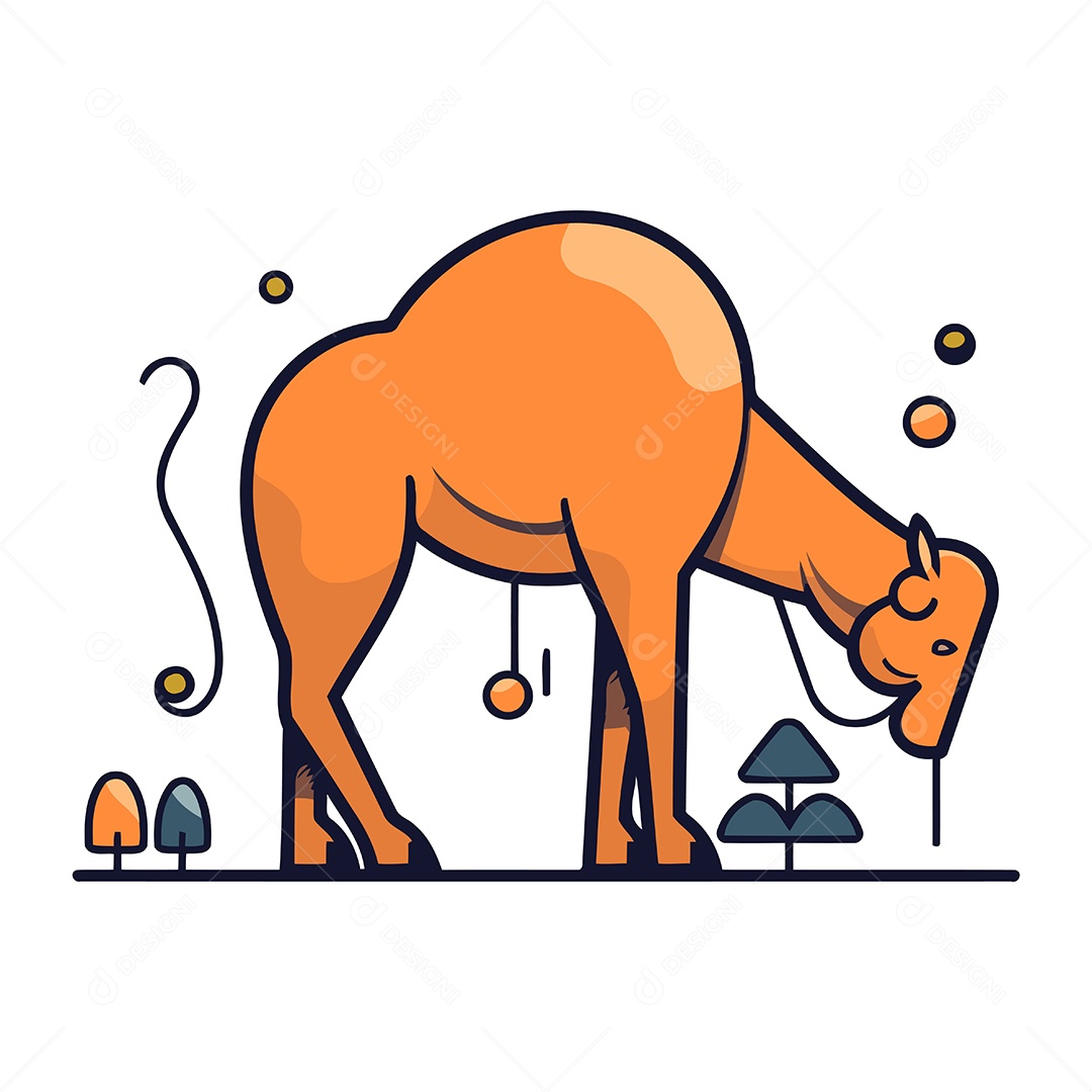 Camelo de Desenho Animado Ilustração Vetor EPS