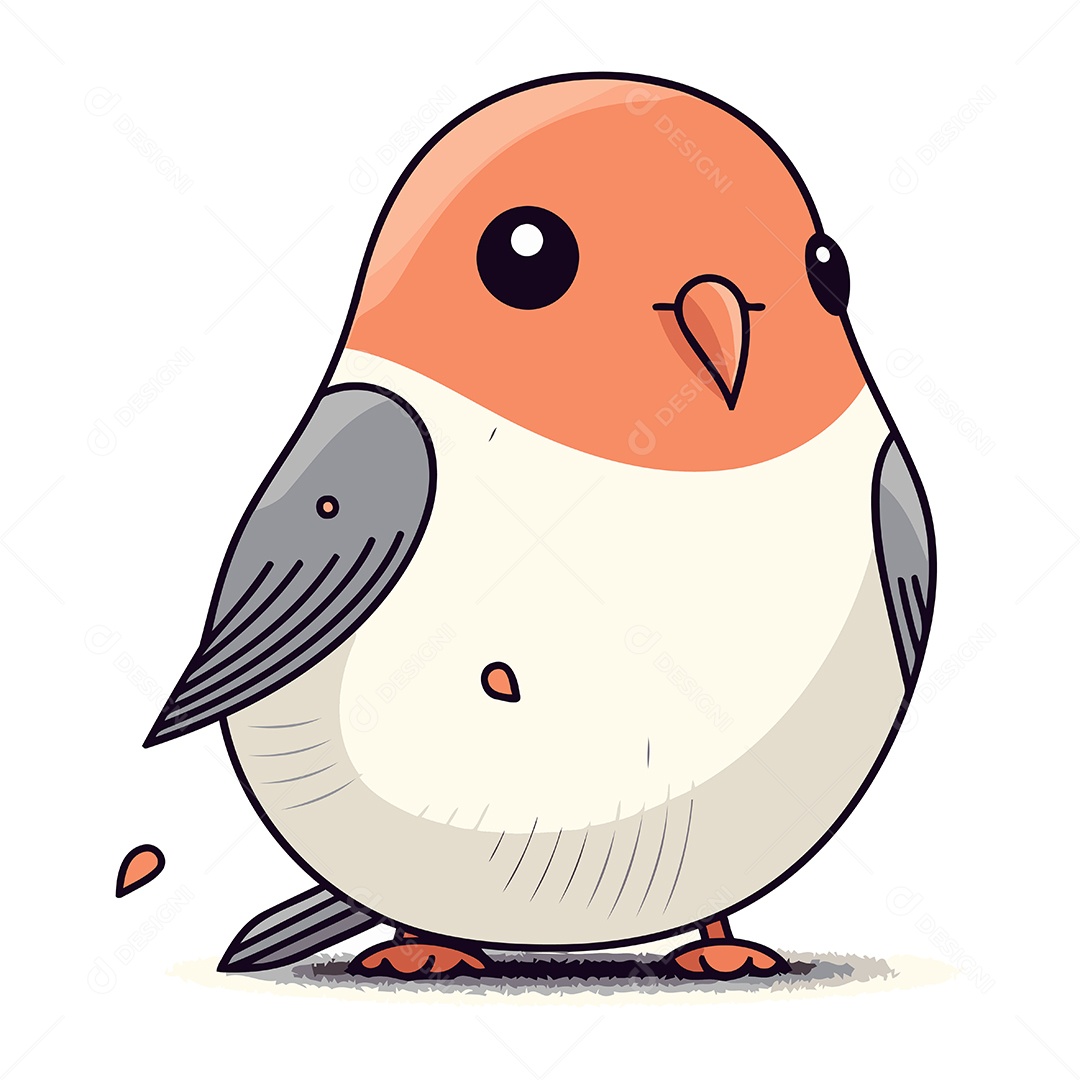 Pássaro Dom Fafe de Desenho Animado Ilustração Vetor EPS