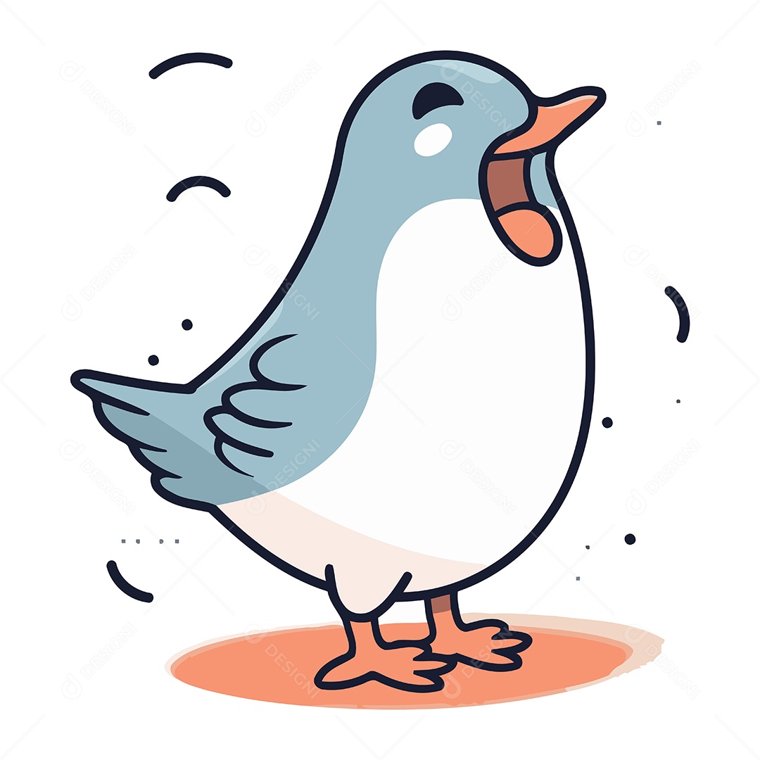 Pombo de Desenho Animado Ilustração Vetor EPS