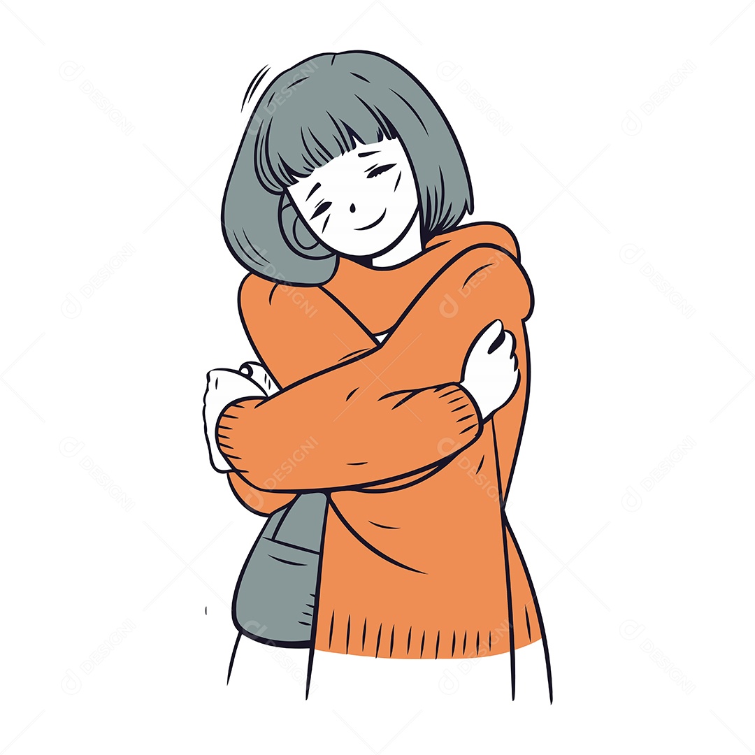 Jovem Mulher de Desenho Animado Ilustração Vetor EPS