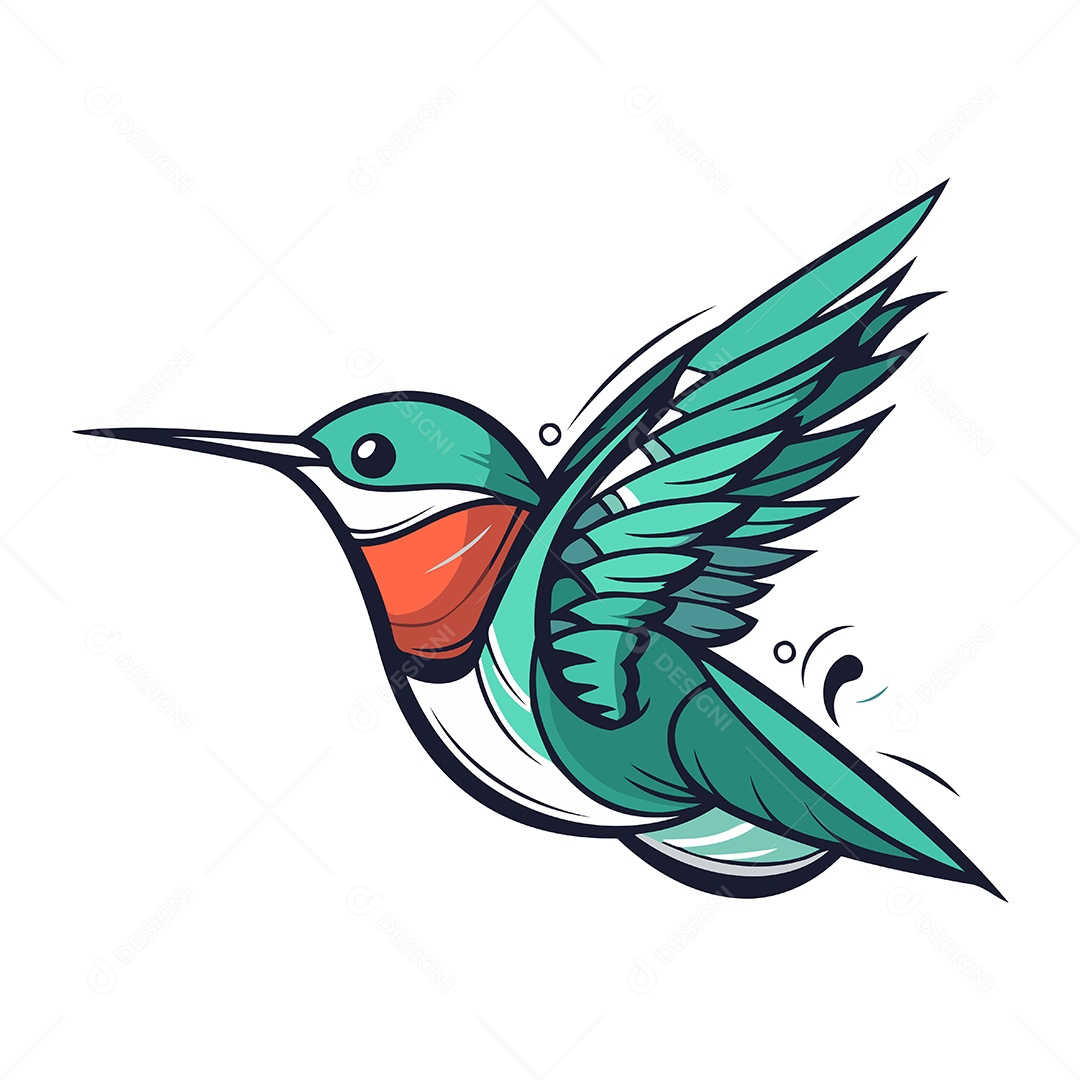 Beija Flor de Desenho Animado Ilustração Vetor EPS