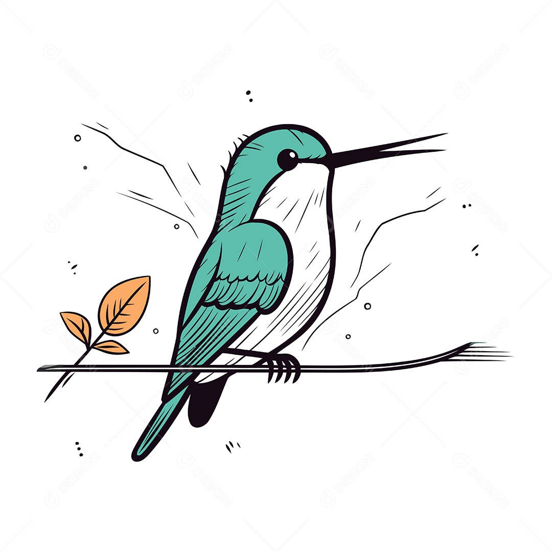 Beija Flor de Desenho Animado Ilustração Vetor EPS