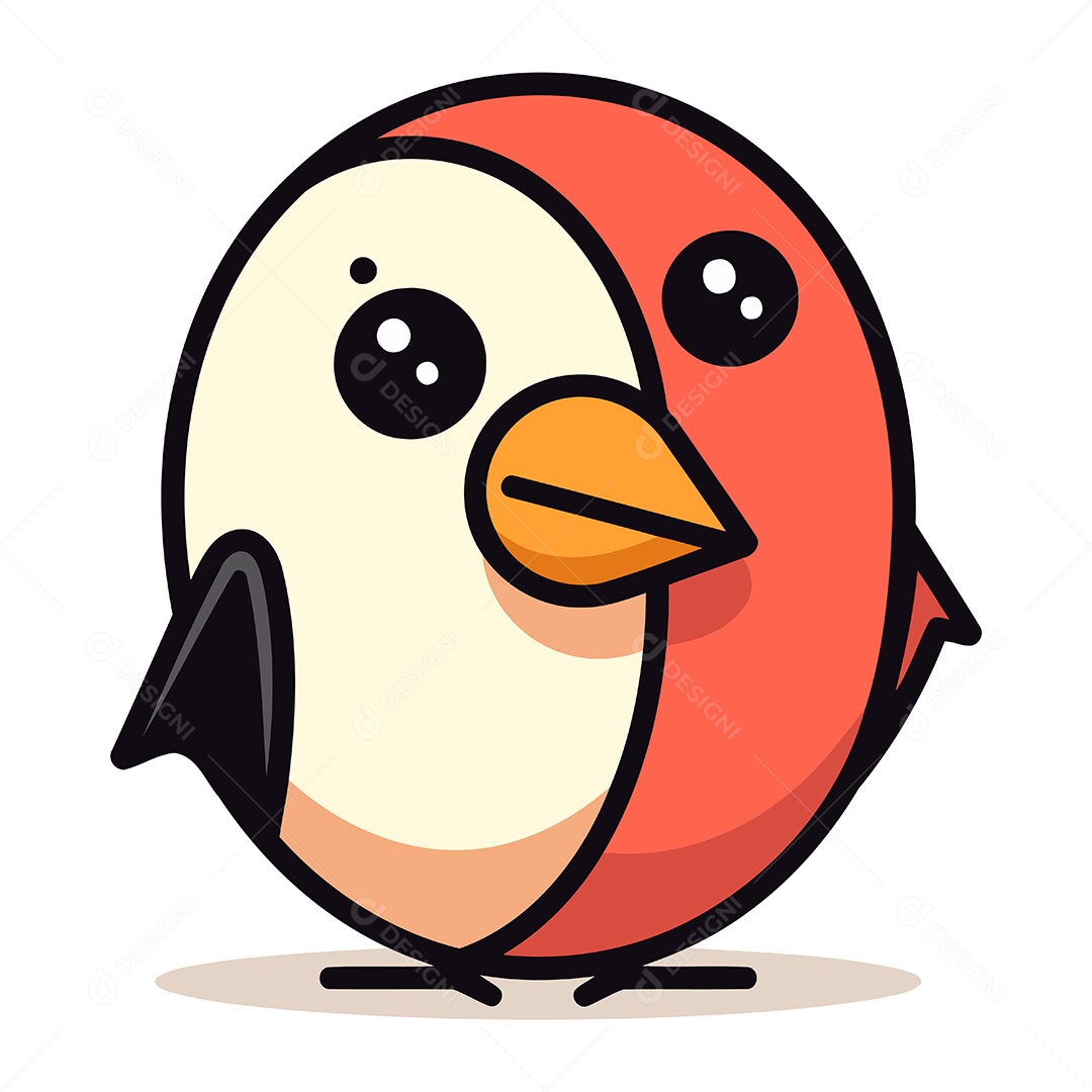 Pássaro Bonito de Desenho Animado Ilustração Vetor EPS