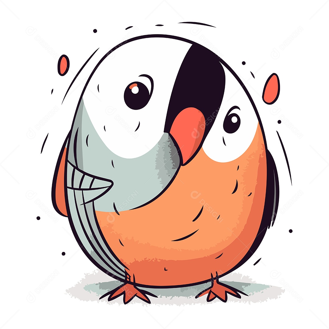 Pássaro Dom Fafe de Desenho Animado Ilustração Vetor EPS