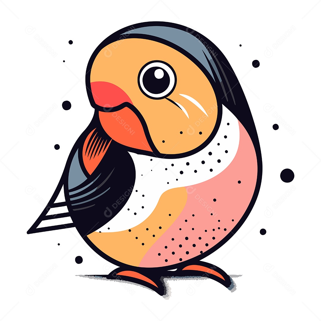 Pássaro Dom Fafe de Desenho Animado Ilustração Vetor EPS