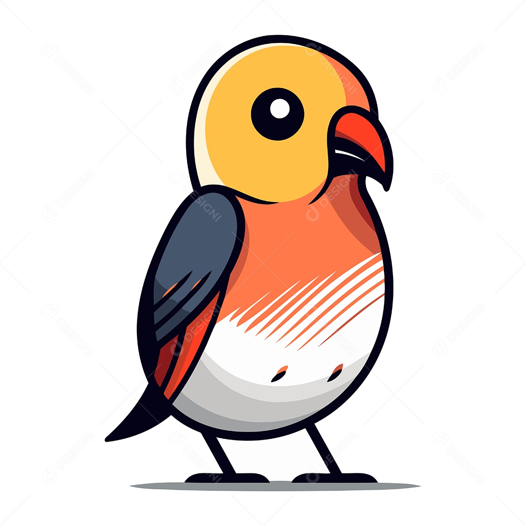 Pássaro Dom Fafe de Desenho Animado Ilustração Vetor EPS