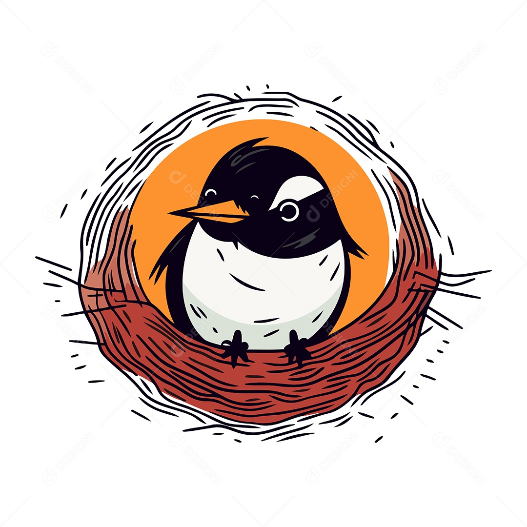 Pássaro de Desenho Animado Ilustração Vetor EPS