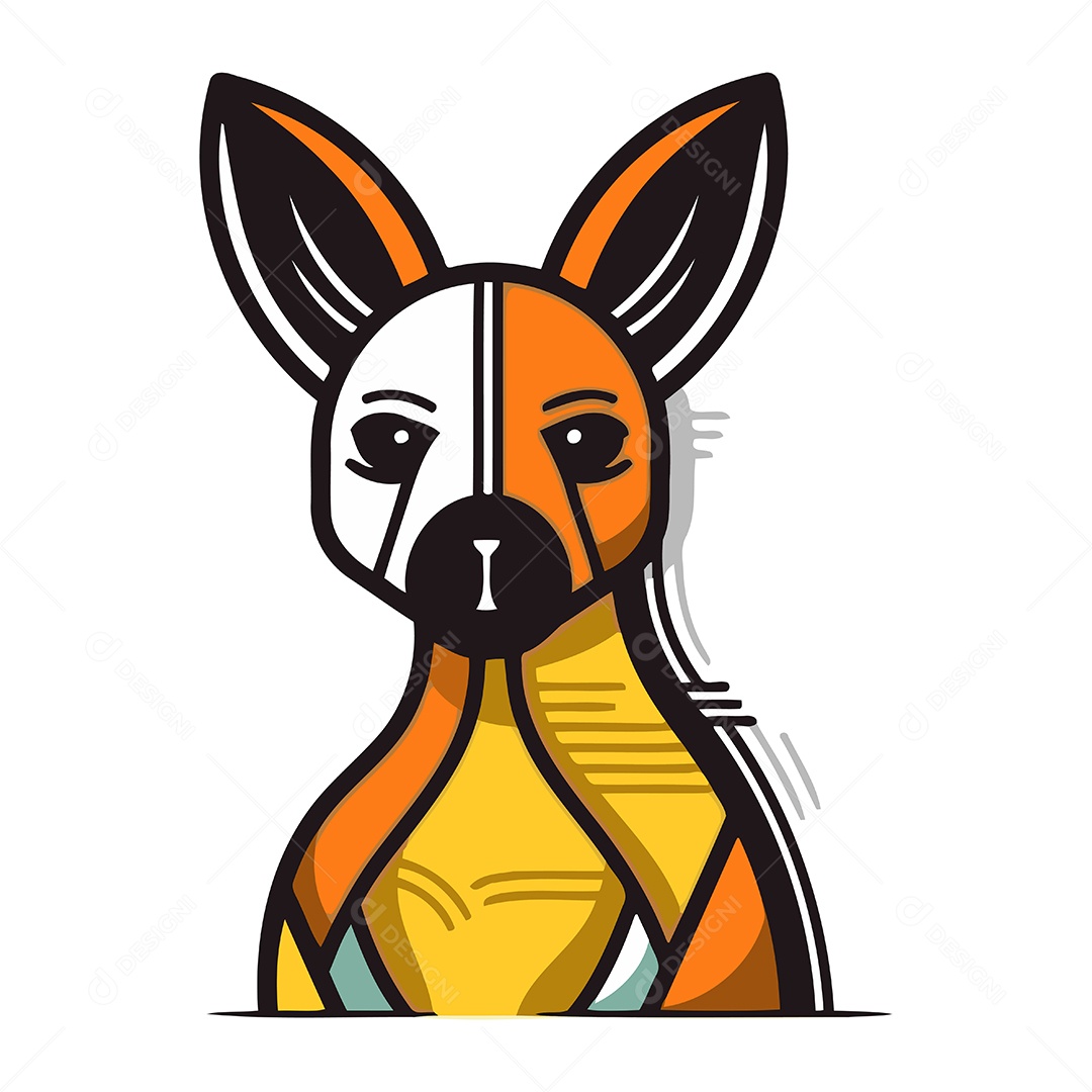 Cachorro Engraçado de Desenho Animado Ilustração Vetor EPS