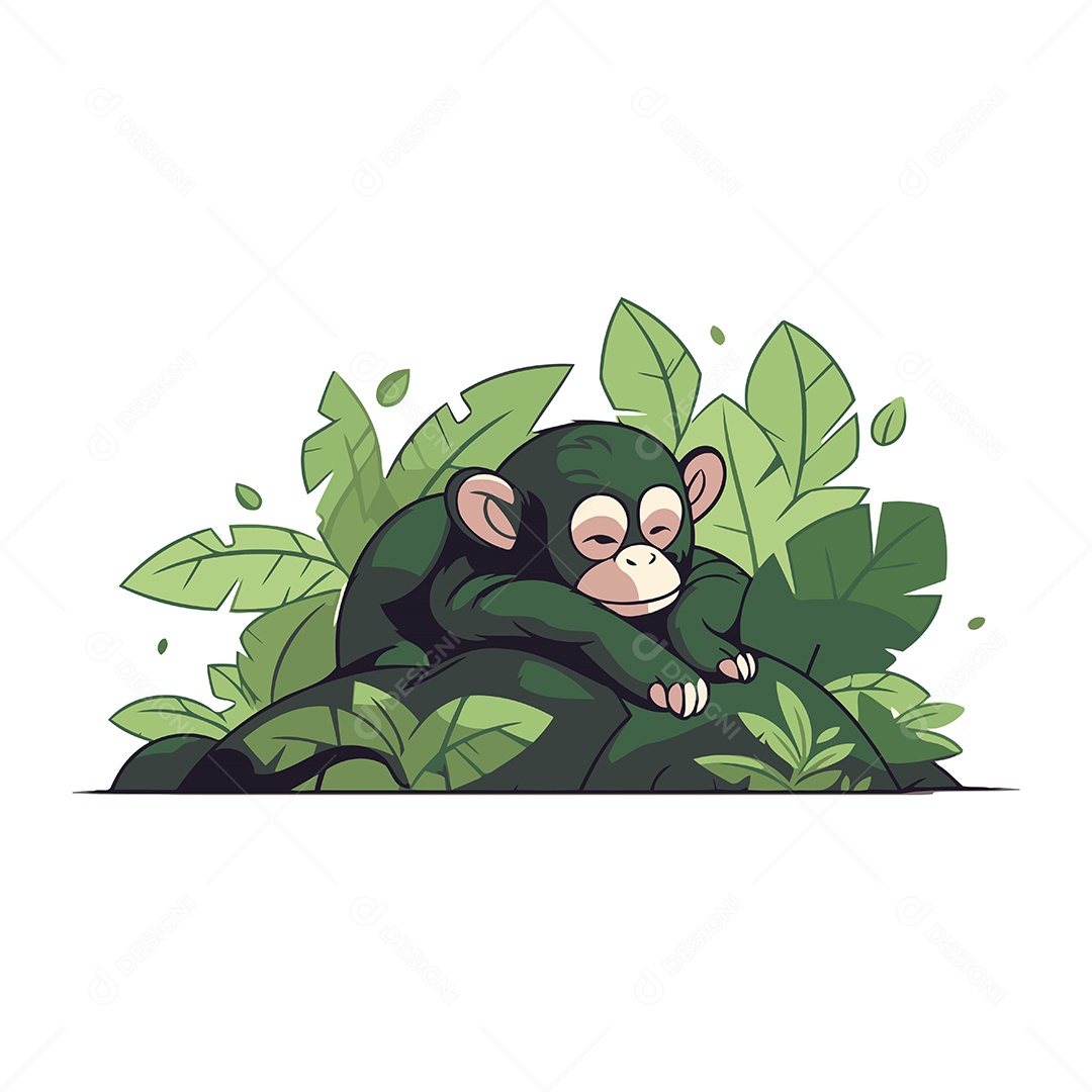 Macaco de Desenho Animado Ilustração Vetor EPS