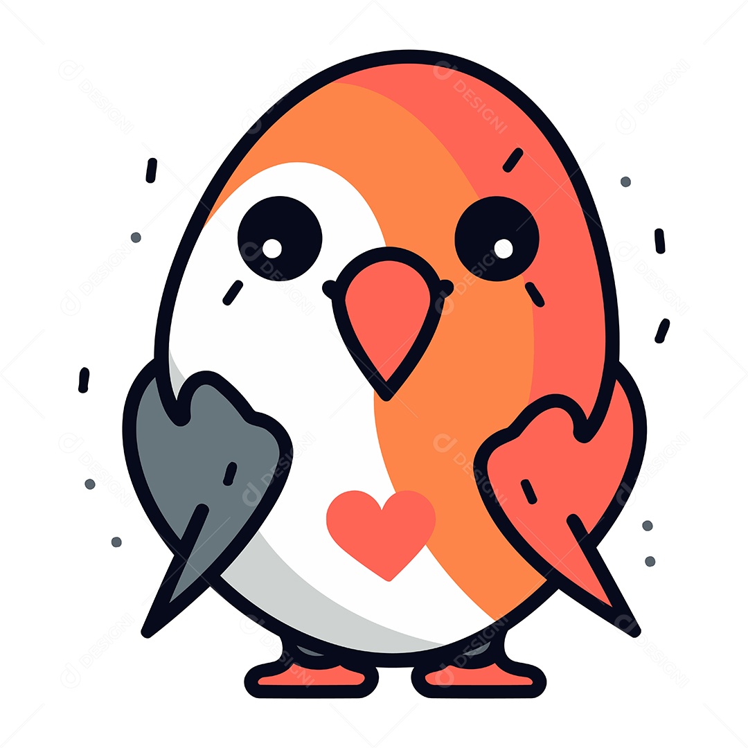 Pássaro Bonito de Desenho Animado Ilustração Vetor EPS