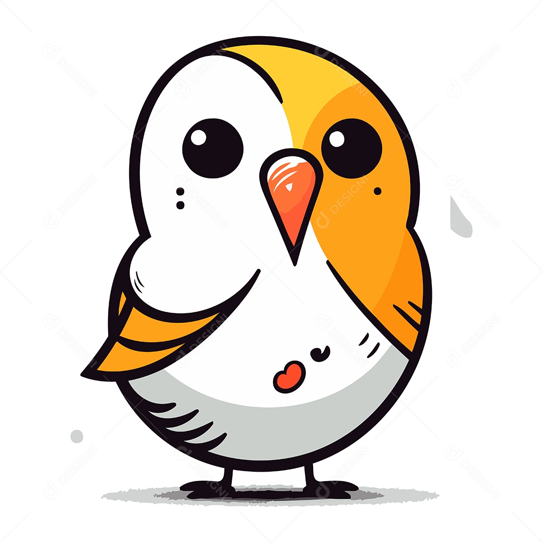 Pássaro Bonito de Desenho Animado Ilustração Vetor EPS