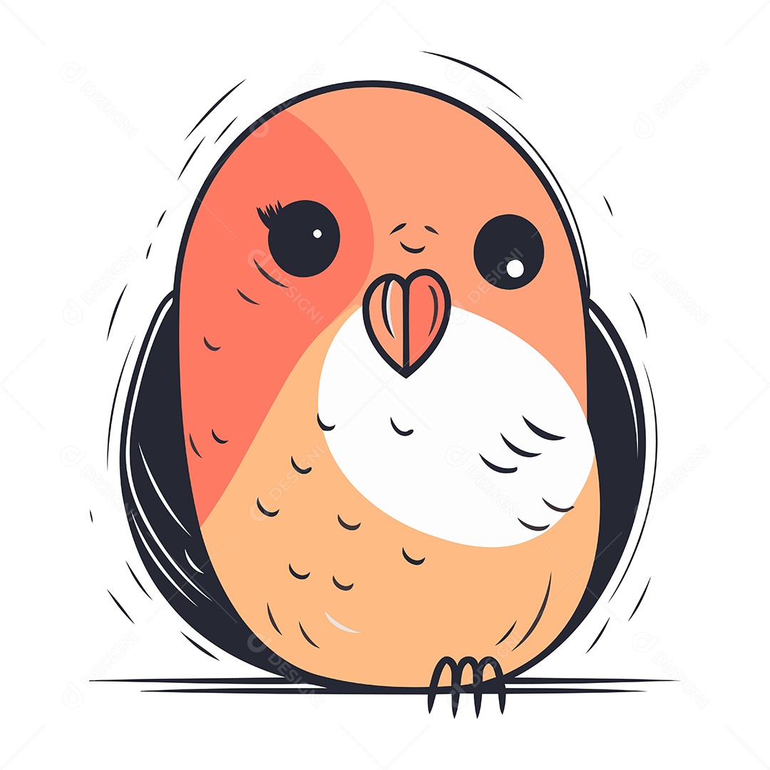 Passarinho Bonitinho de Desenho Animado Ilustração Vetor EPS