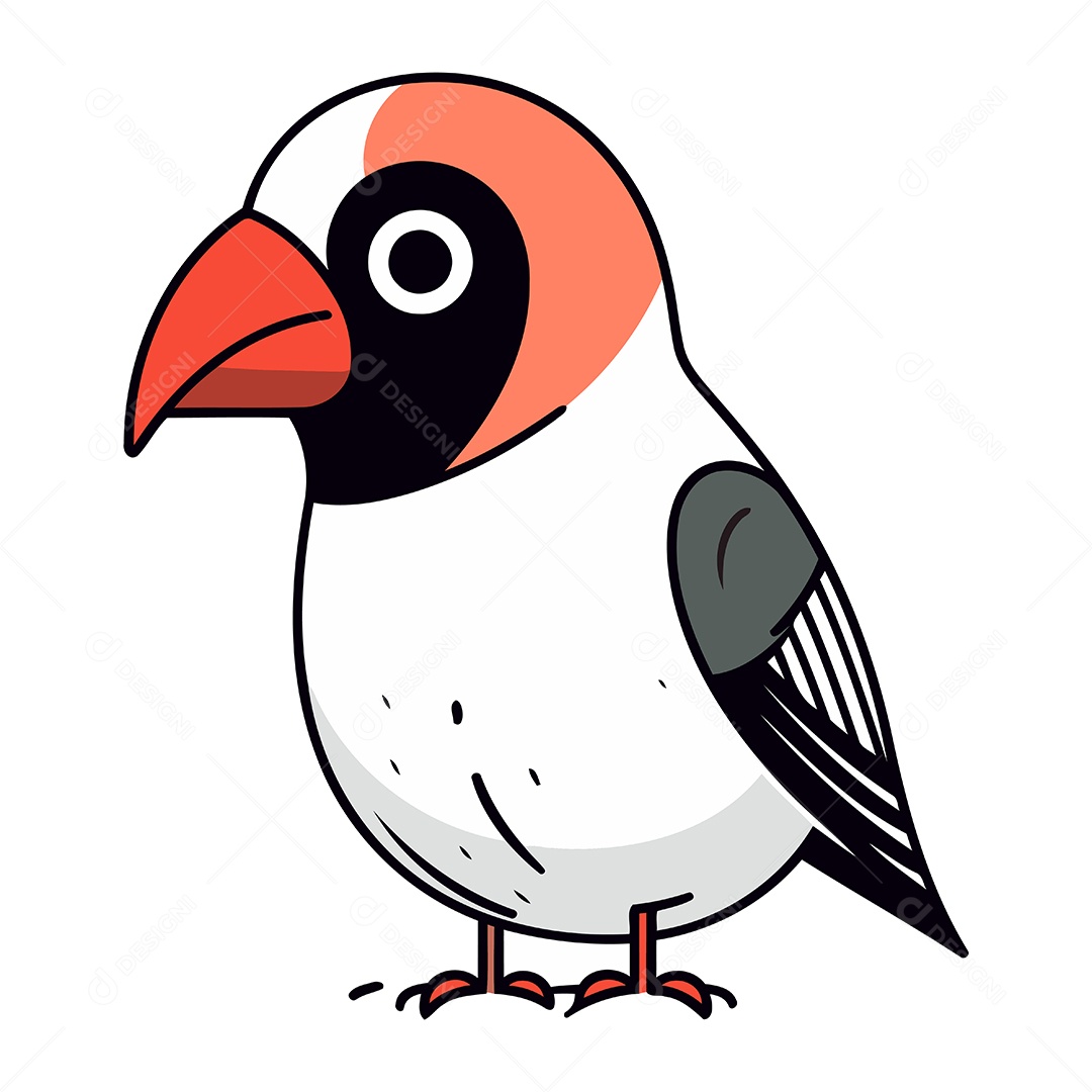 Pássaro Dom Fafe de Desenho Animado Ilustração Vetor EPS