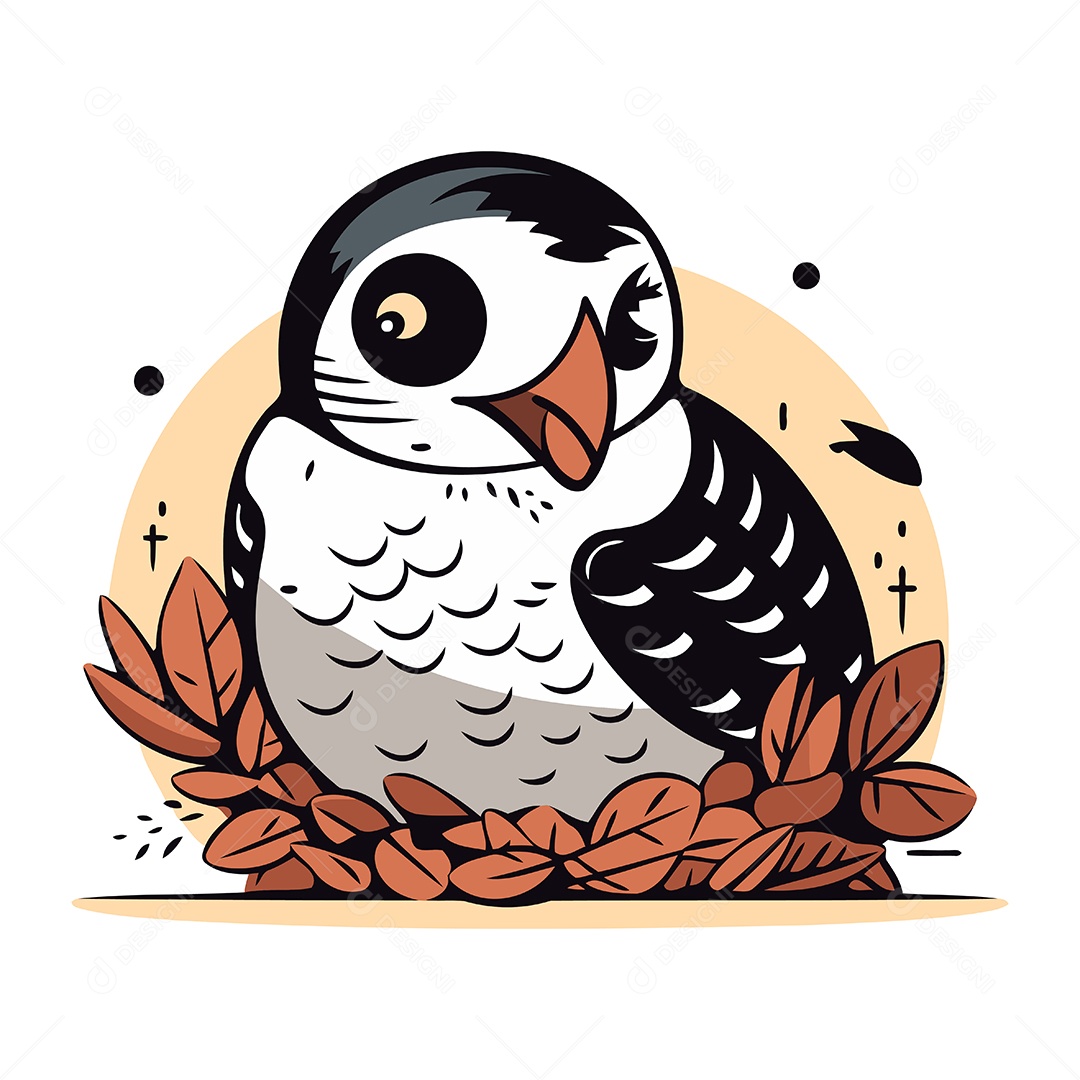 Pinguim de Desenho Animado Ilustração Vetor EPS