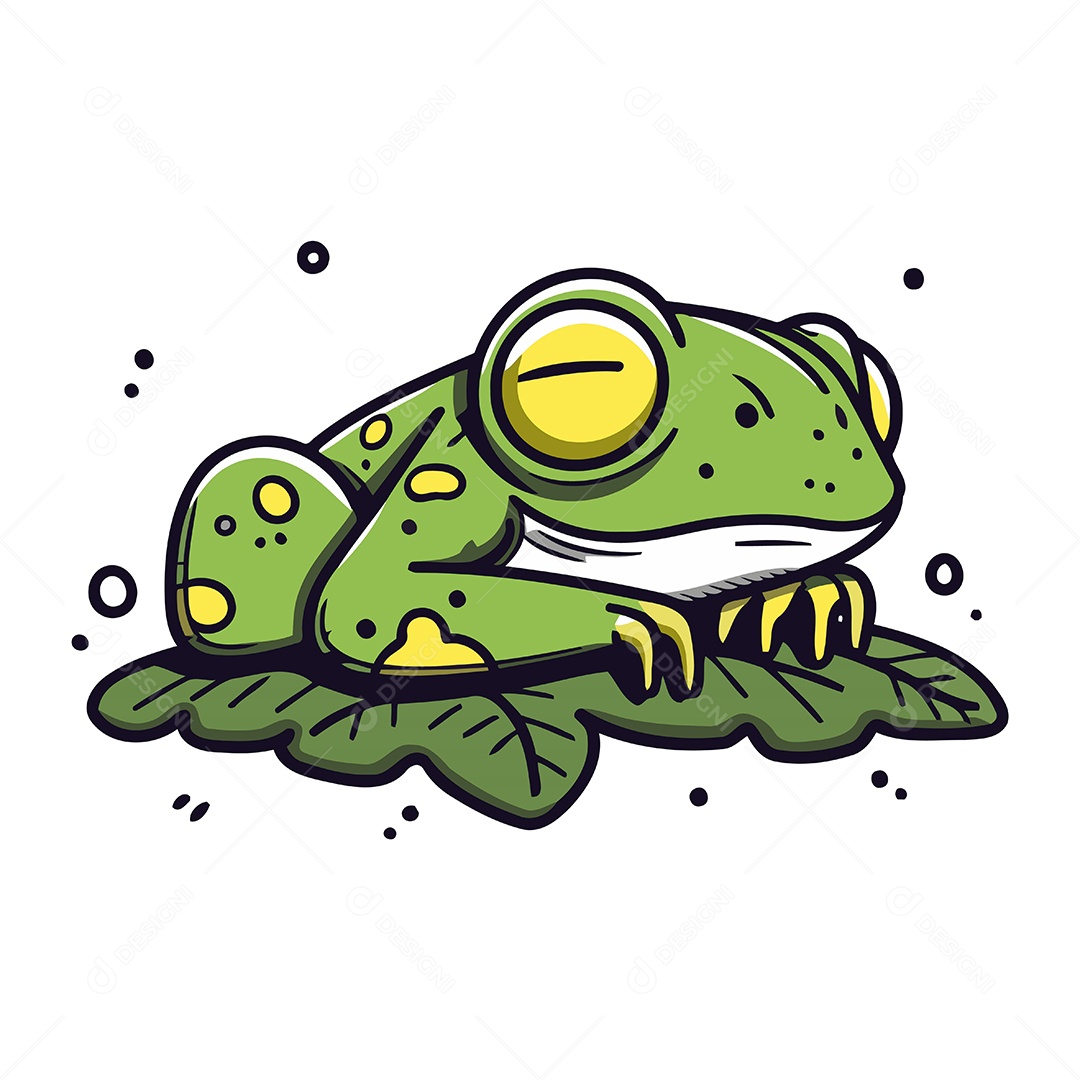 Sapo de Desenho Animado Ilustração Vetor EPS