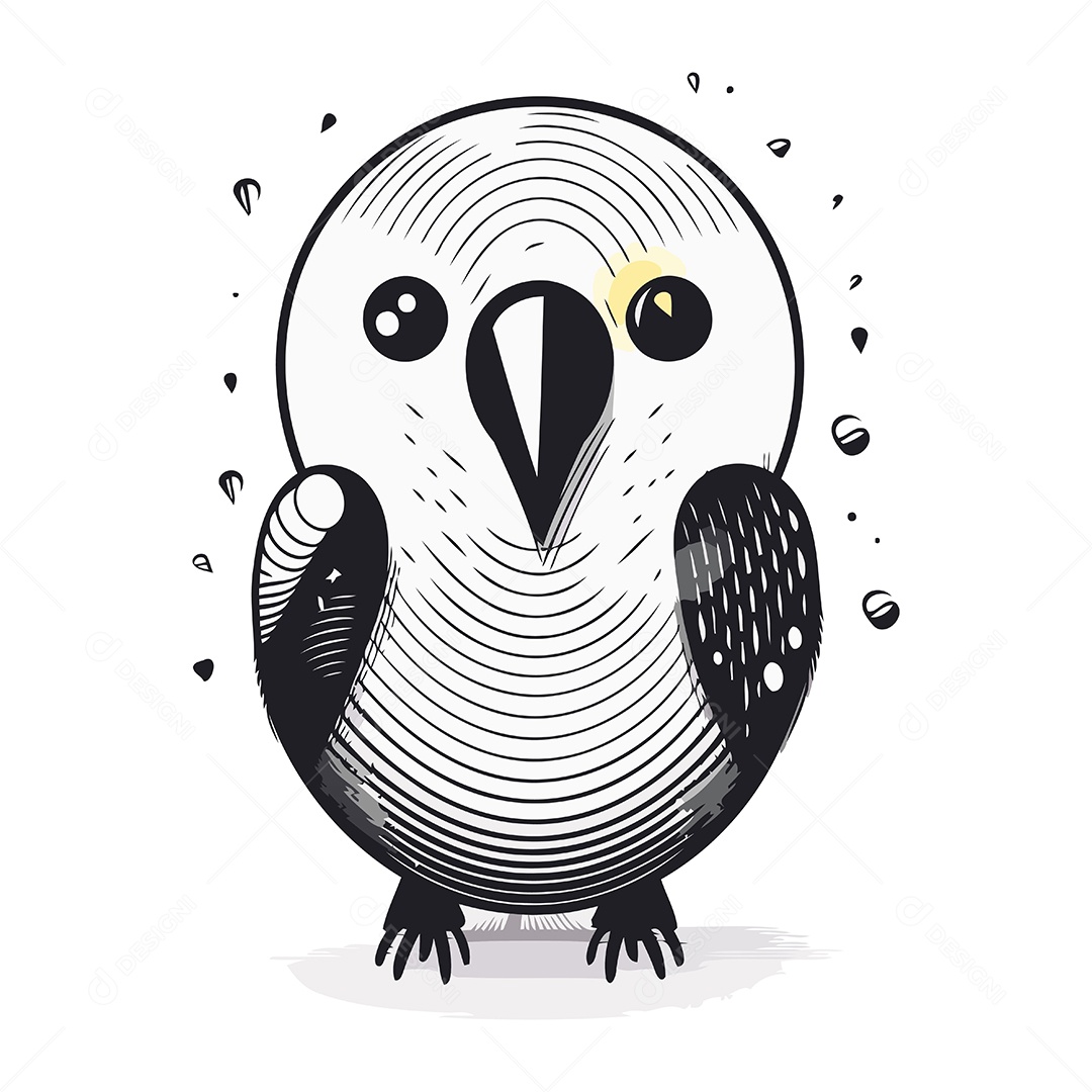 Papagaio Bonito de Desenho Animado Ilustração Vetor EPS