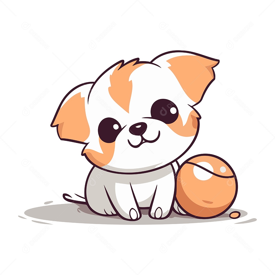 Lindo Cachorro Chihuahua de Desenho Animado Ilustração Vetor EPS