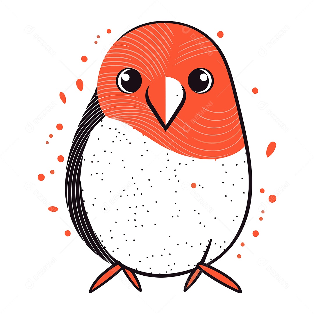 Pinguim Bonito de Desenho Animado Ilustração Vetor EPS