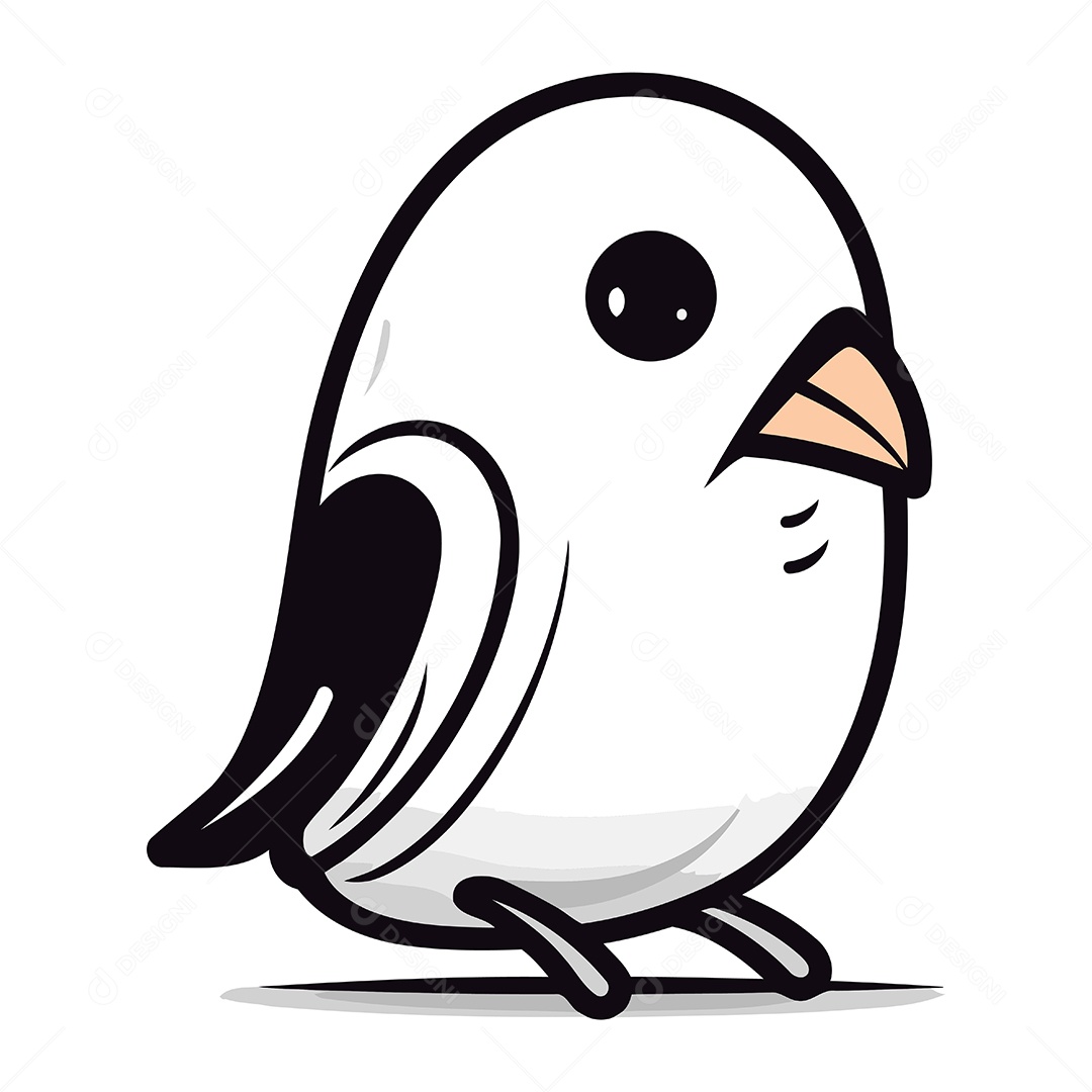 Pássaro Bonito de Desenho Animado Ilustração Vetor EPS