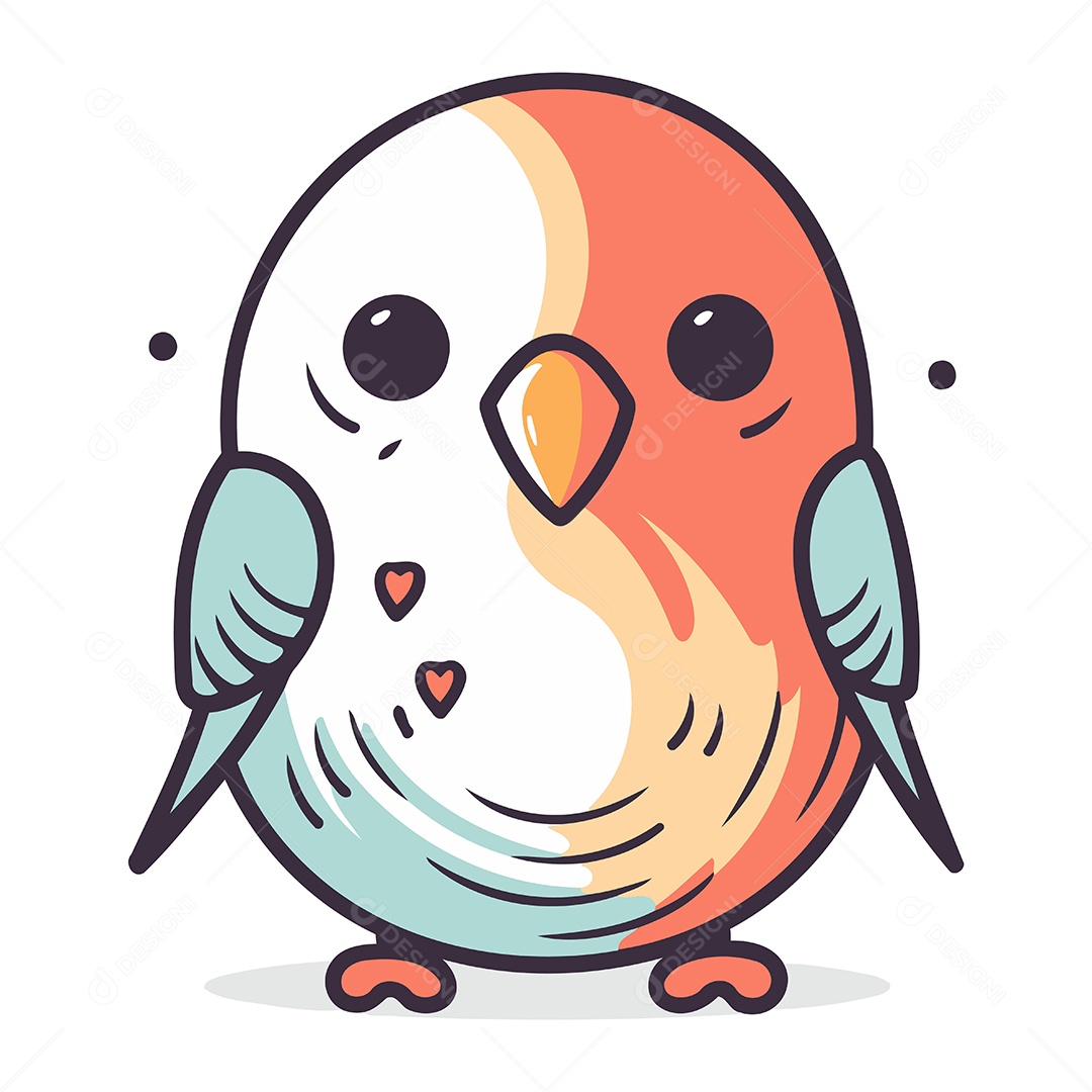 Passarinho Bonitinho de Desenho Animado Ilustração Vetor EPS