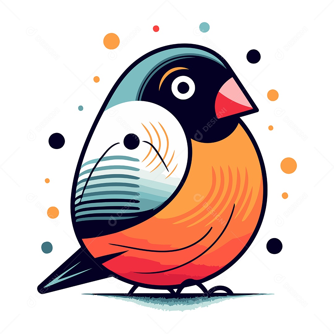 Pássaro Dom Fafe de Desenho Animado Ilustração Vetor EPS