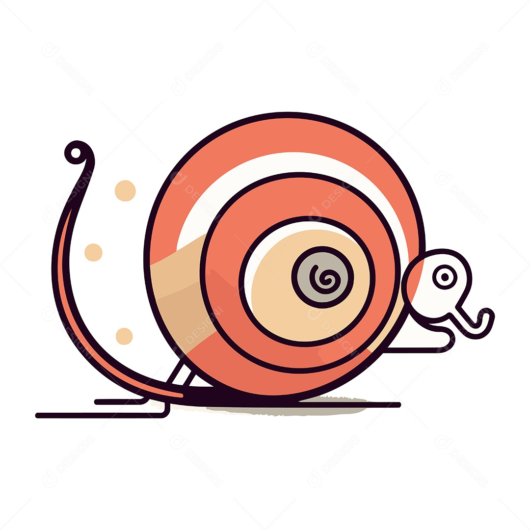 Caracol de Desenho Animado Ilustração Vetor EPS