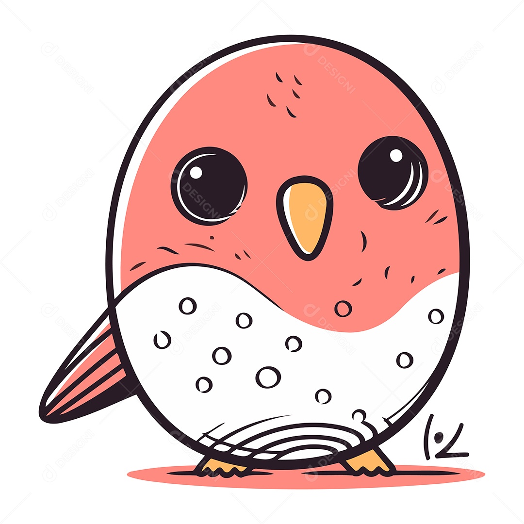 Coruja de Desenho Animado Fofa Ilustração Vetor EPS