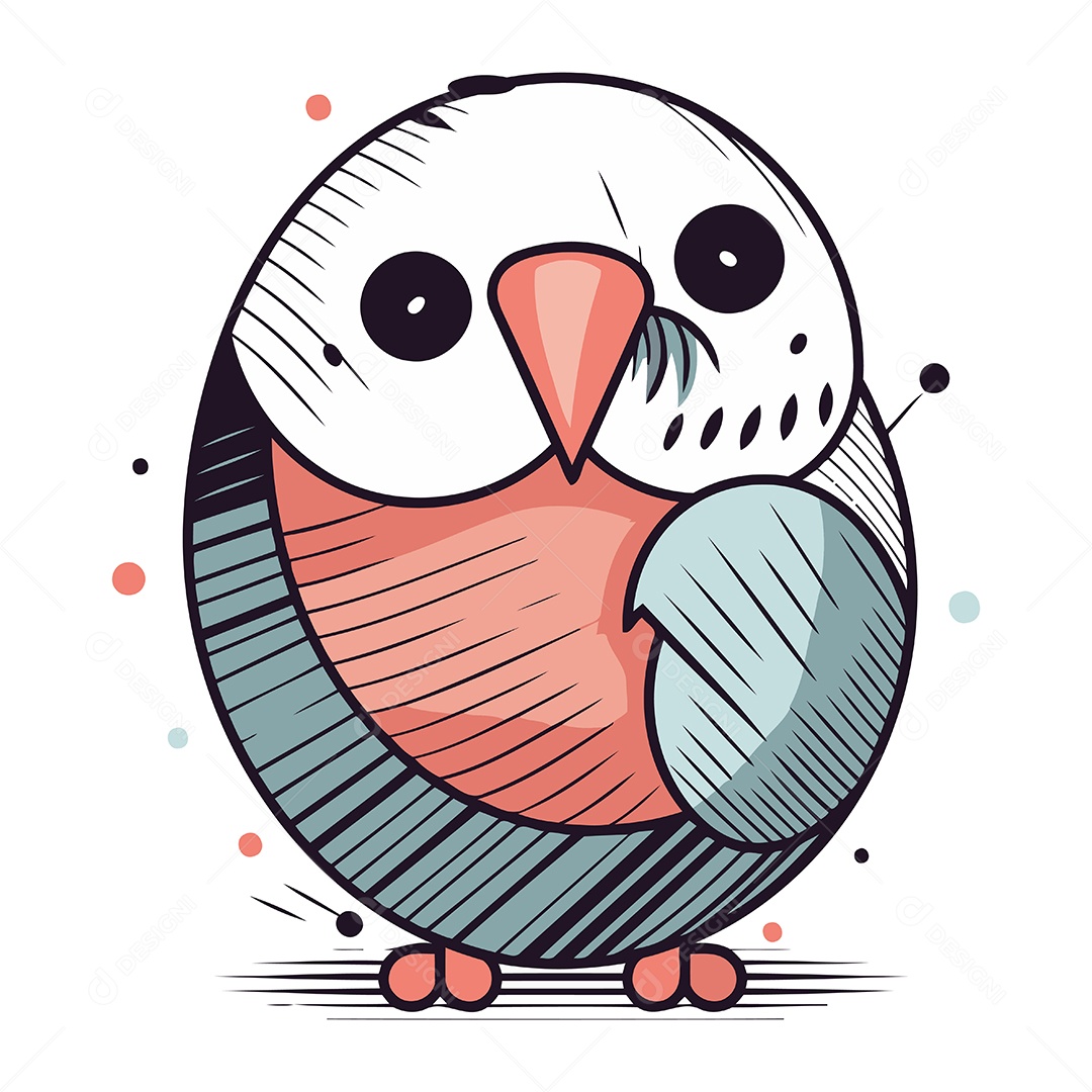 Coruja Fofa de Desenho Animado Ilustração Vetor EPS