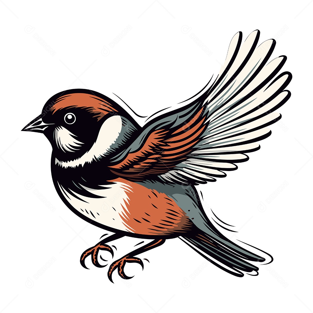 Pássaro Dom Fafe de Desenho Animado Ilustração Vetor EPS