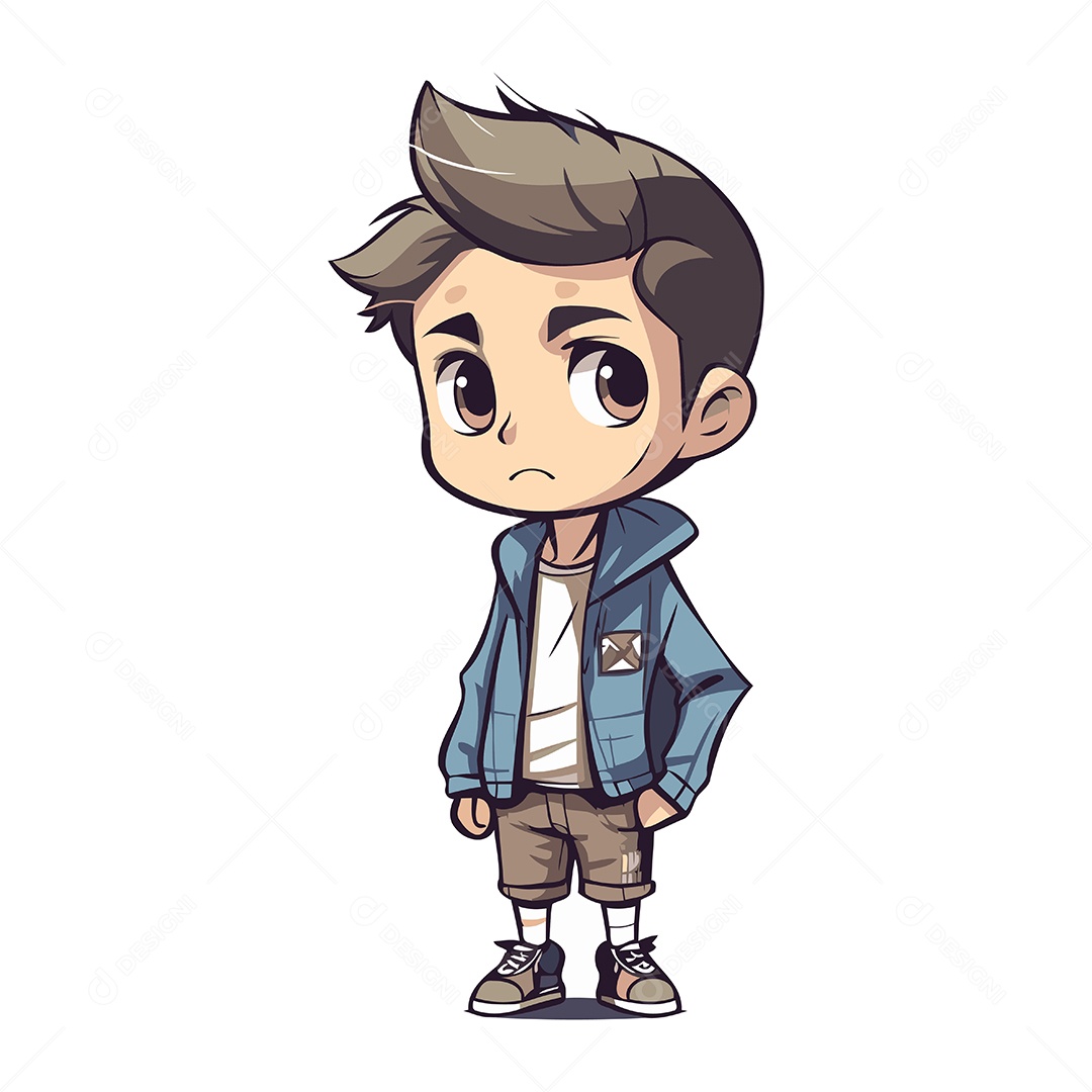 Menino Bonito de Desenho Animado Ilustração Vetor EPS