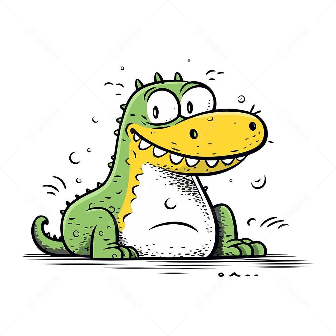 Crocodilo de Desenho Animado Ilustração Vetor EPS