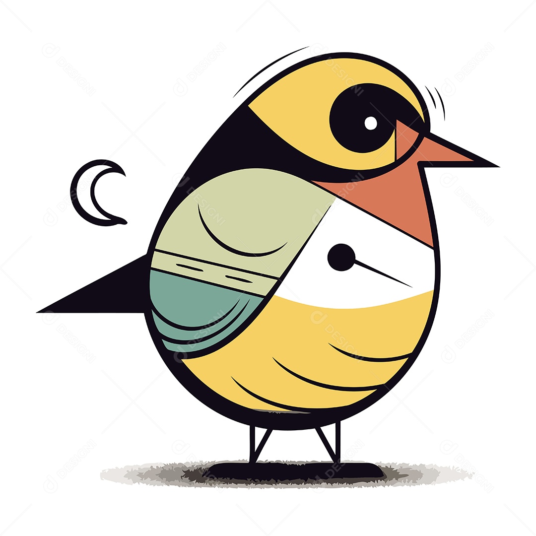 Pássaro Dom Fafe de Desenho Animado Ilustração Vetor EPS