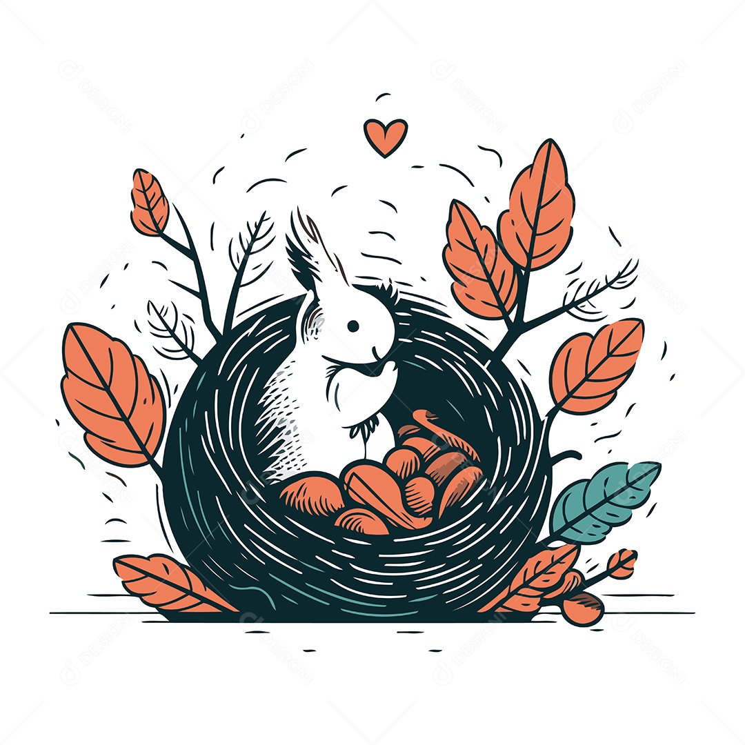 Coelhinho Fofo de Desenho Animado Ilustração Vetor EPS