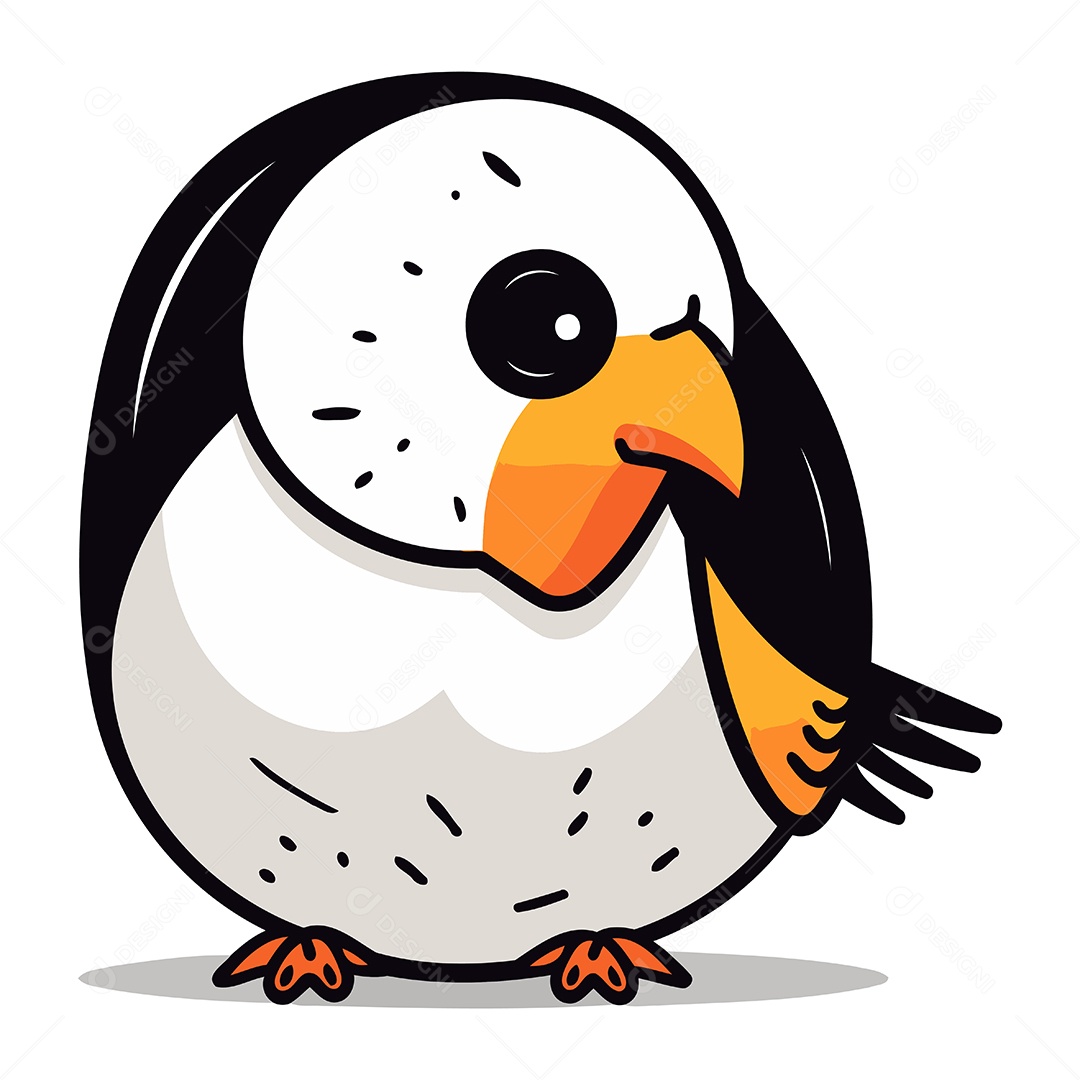 Pinguim de Desenho Animado Ilustração Vetor EPS