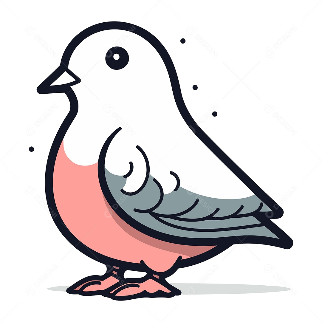 Pombo de Desenho Animado Ilustração Vetor EPS