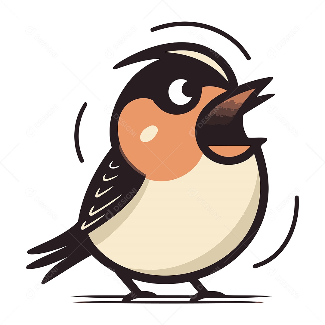 Pássaro Dom Fafe de Desenho Animado Ilustração Vetor EPS