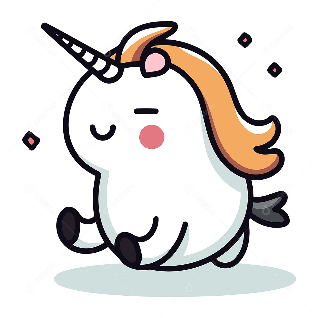 Unicórnio de Desenho Animado Ilustração Vetor EPS