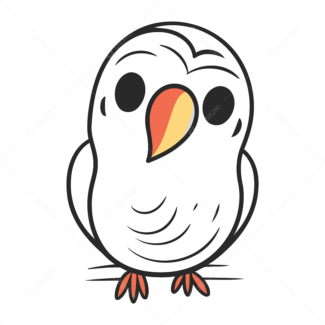Papagaio Bonito de Desenho Animado Ilustração Vetor EPS