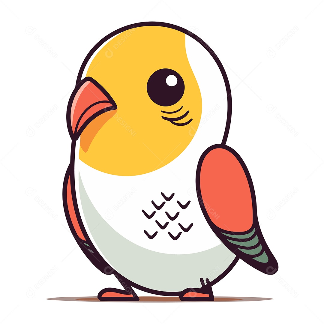 Papagaio Bonito de Desenho Animado Ilustração Vetor EPS