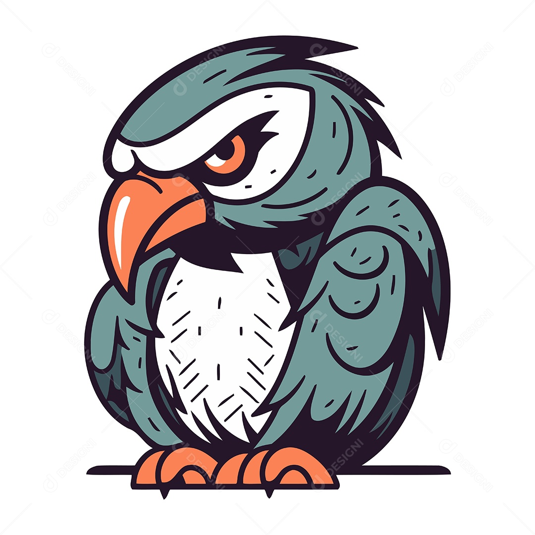 Papagaio de Desenho Animado Ilustração Vetor EPS