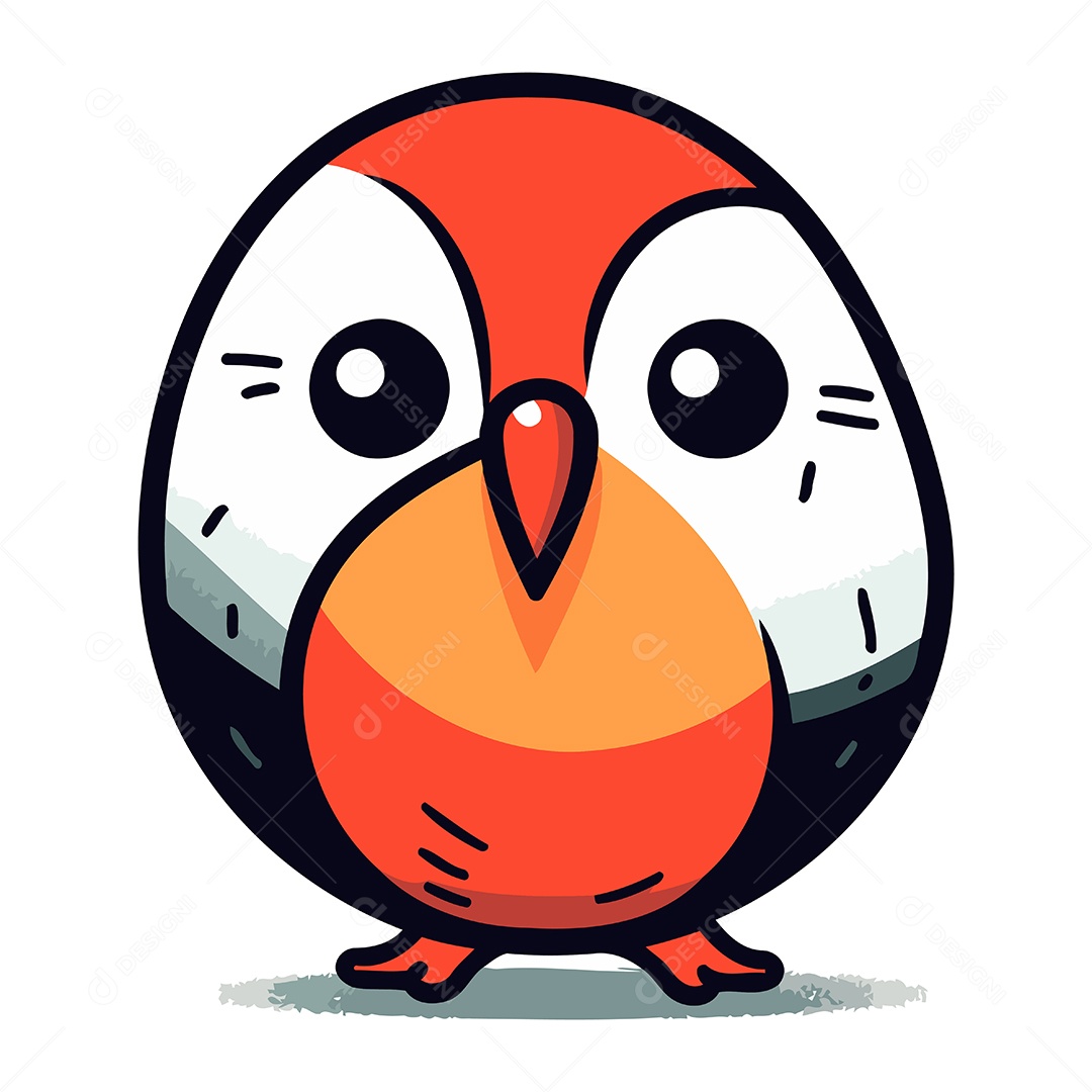 Pinguim Bonito de Desenho Animado Ilustração Vetor EPS