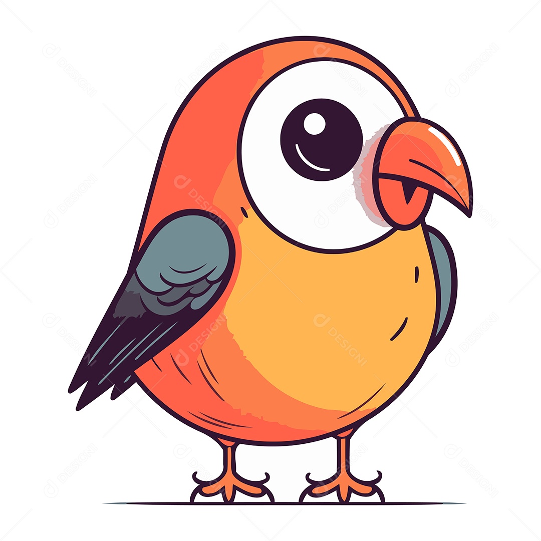 Pássaro Dom Fafe de Desenho Animado Ilustração Vetor EPS