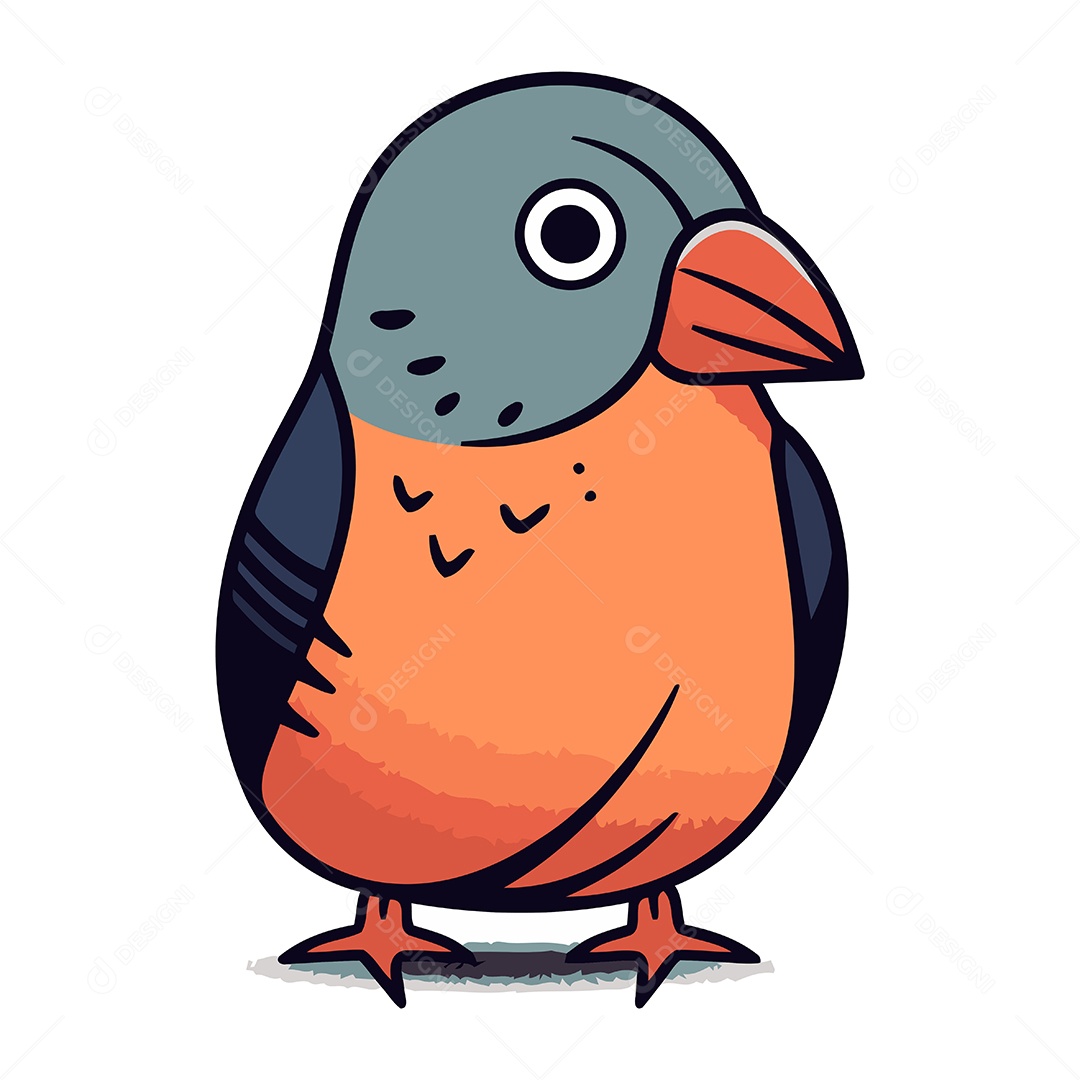 Pássaro Dom Fafe de Desenho Animado Ilustração Vetor EPS