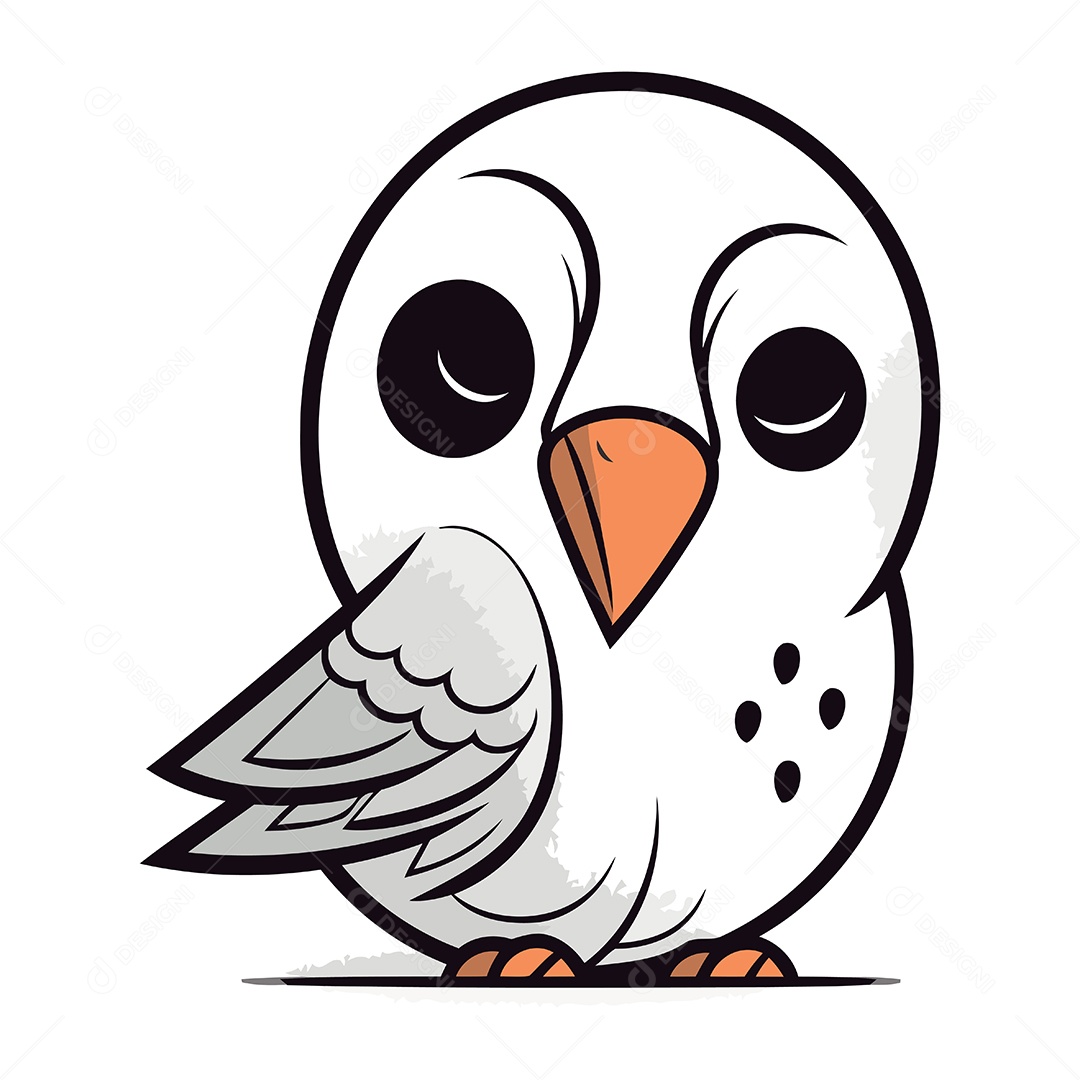 Pássaro Bonito de Desenho Animado Ilustração Vetor EPS