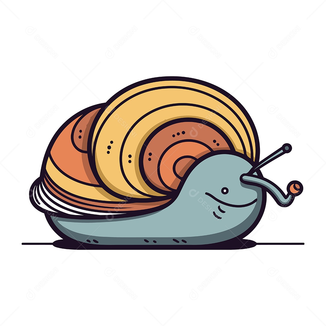Caracol de Desenho Animado Ilustração Vetor EPS