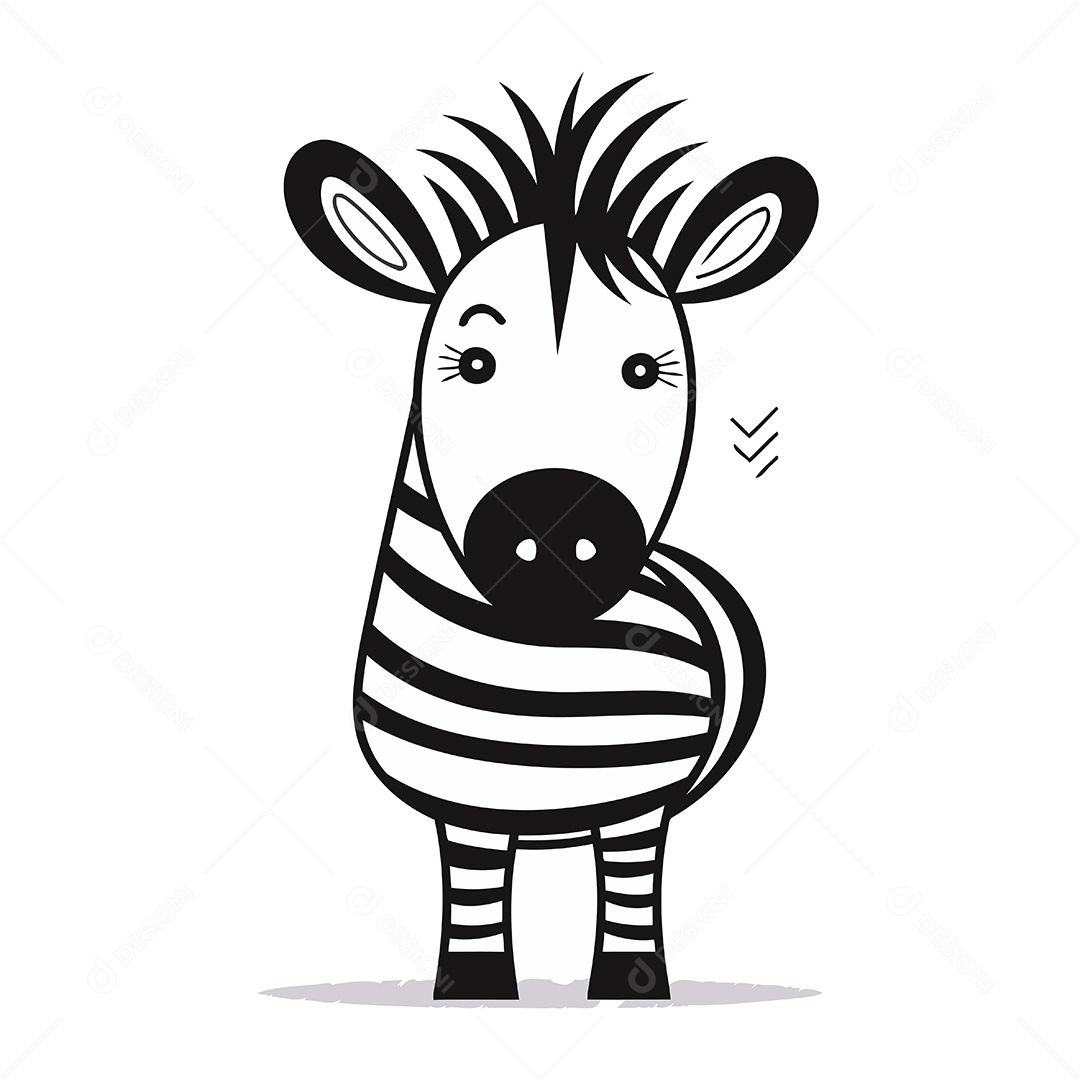 Zebra de Desenho Animado Ilustração Vetor EPS