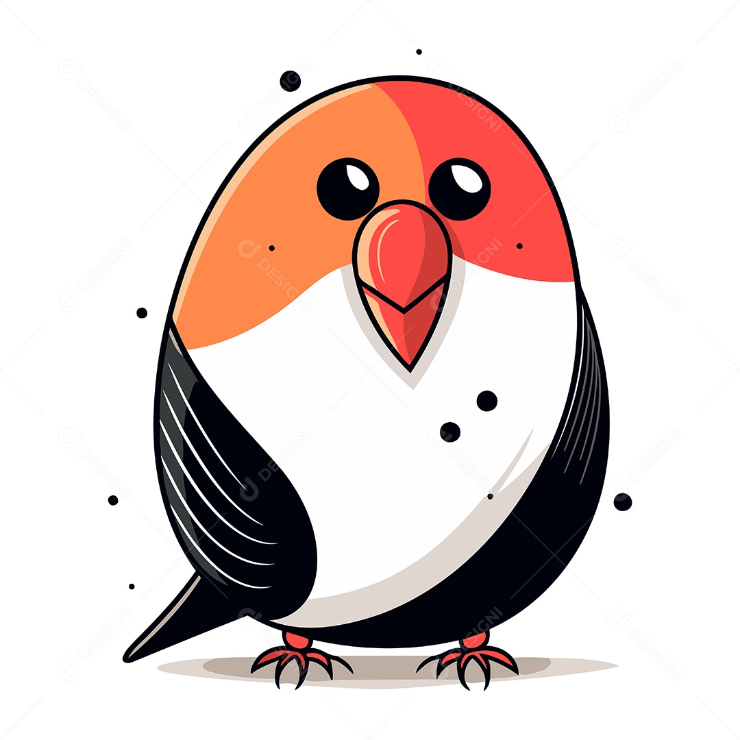 Pássaro Dom Fafe de Desenho Animado Ilustração Vetor EPS