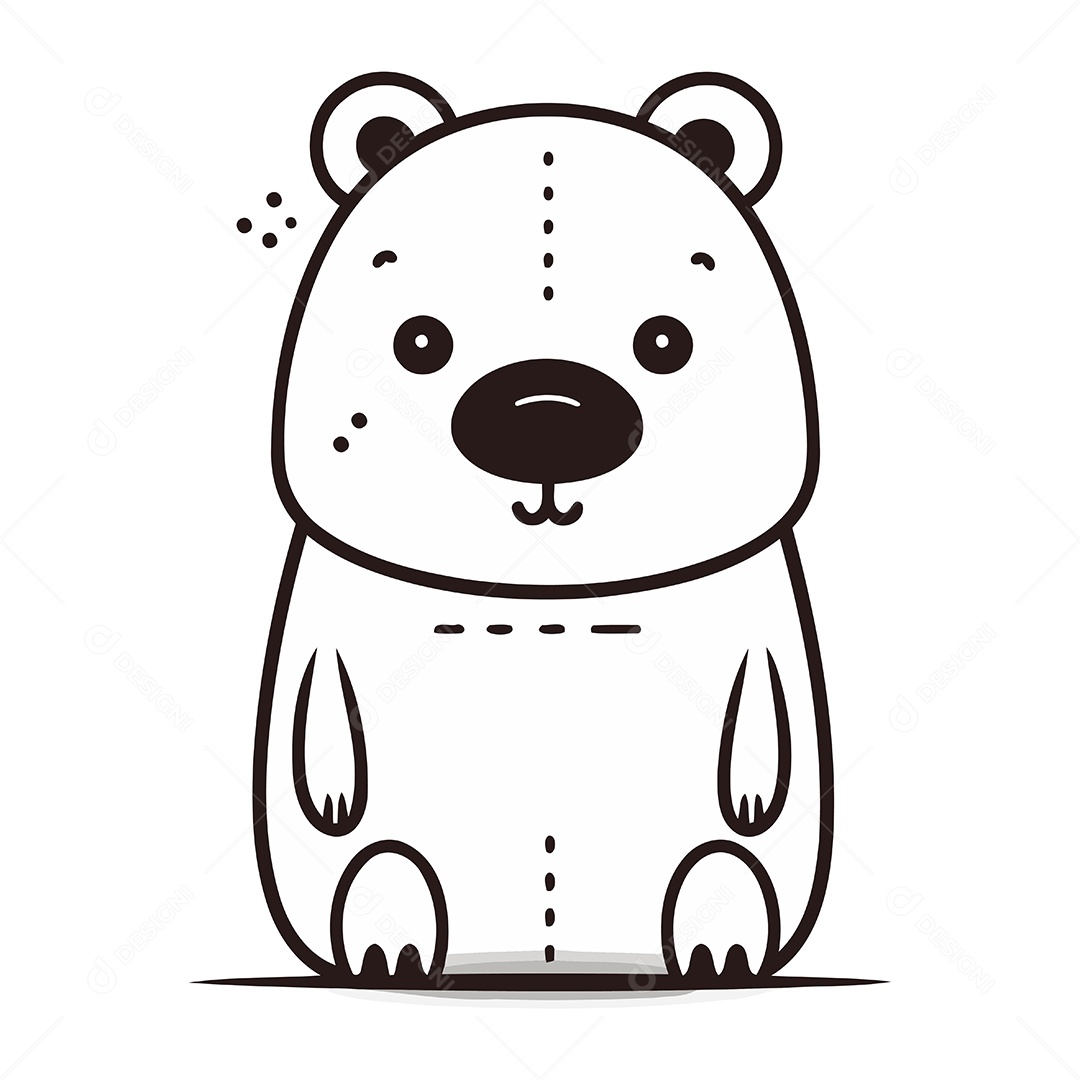 Urso de Desenho Animado Ilustração Vetor EPS